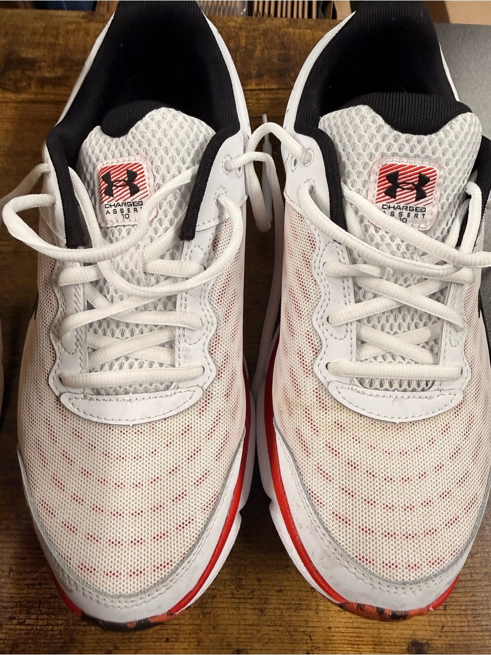 Under Armour White and Red Men's Athletic Sneakers